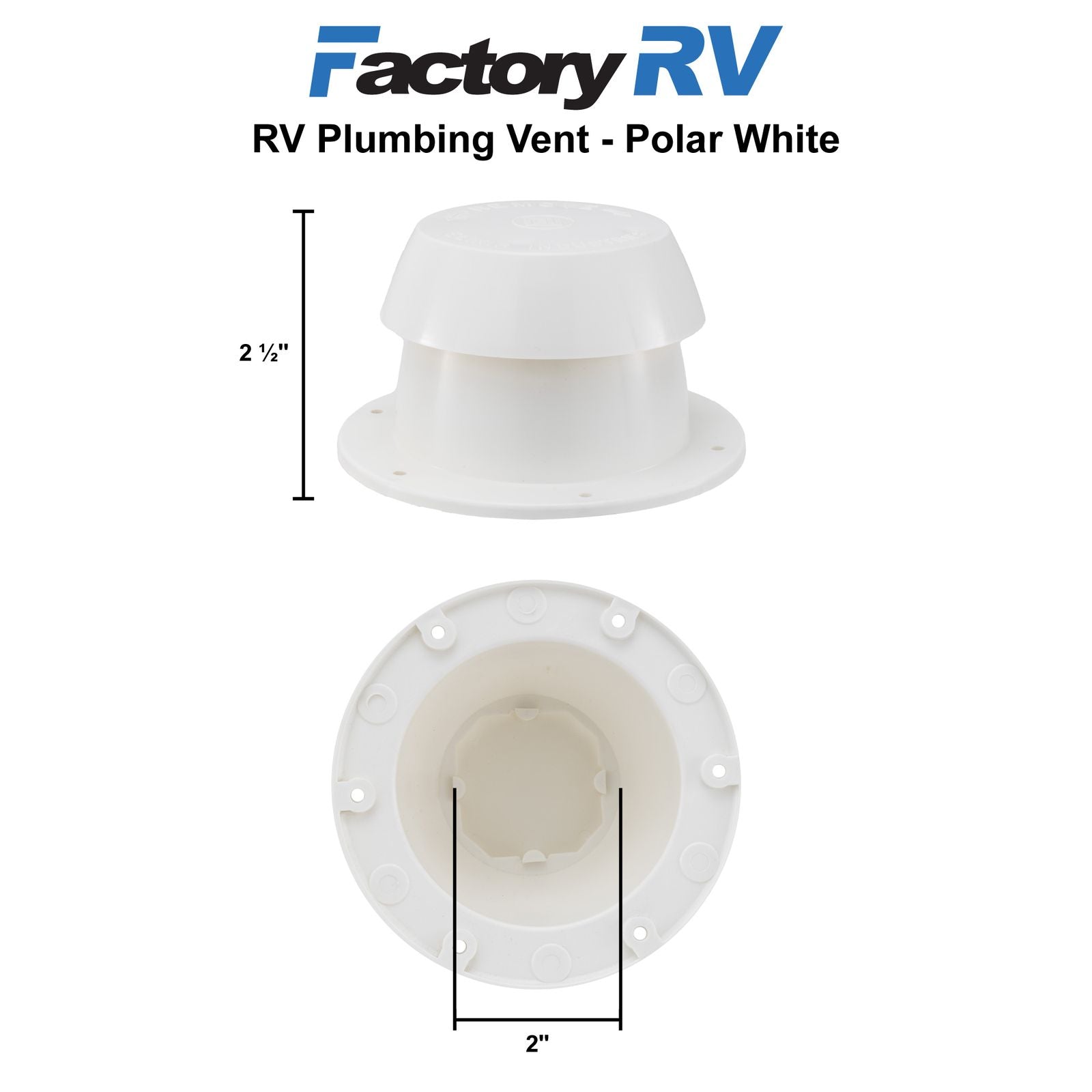 Heng's RV Plumbing Sewer Vent Cap | Polar White