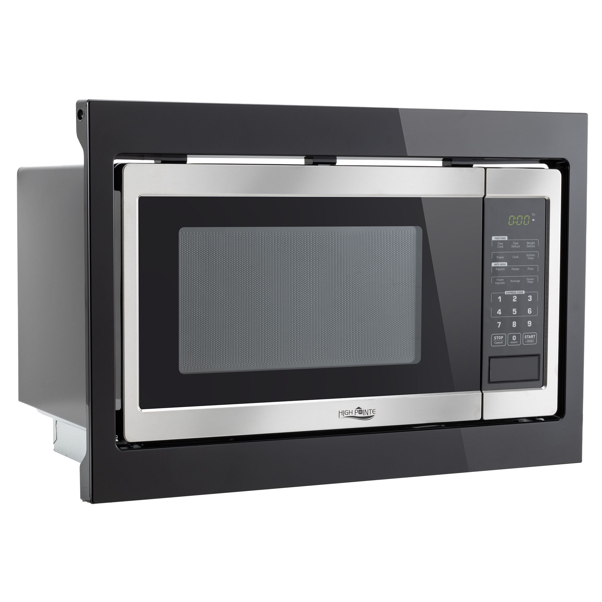High Pointe RV Microwave  1.0 CF | Black | Flatbed Design