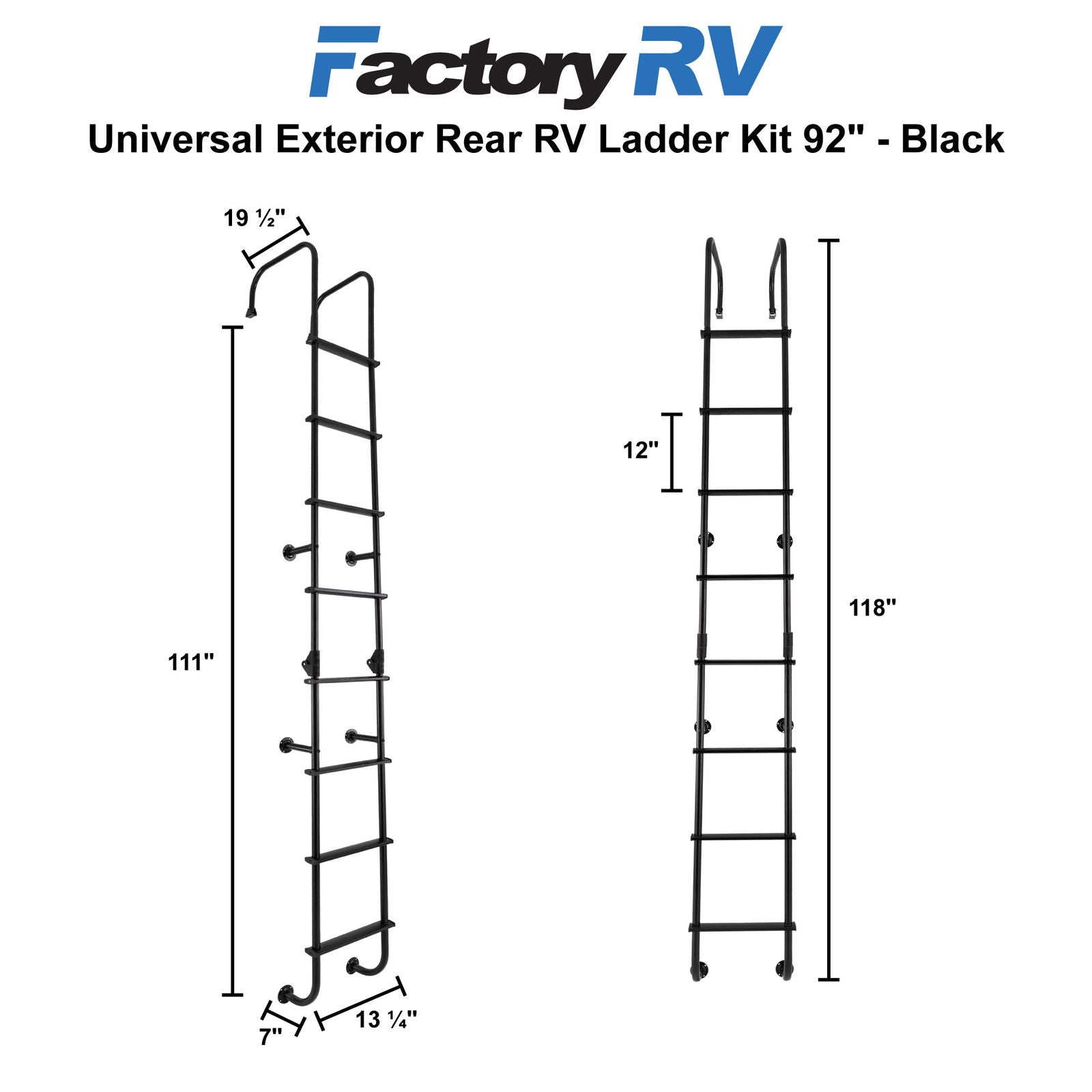RV Ladder Exterior Rear 92" Kit | Universal