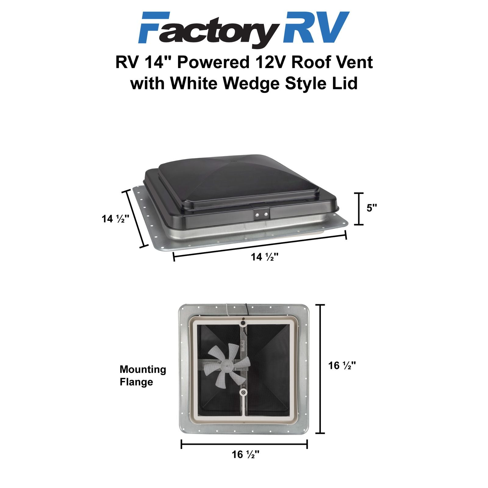 Heng's RV Roof Vent 14" | 12V Fan Universal Vent | Smoke Lid