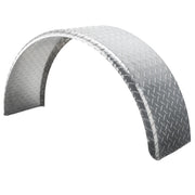 Trailer Fender | Aluminum Diamond Plate | Round Top | 8" x 34" x 17"