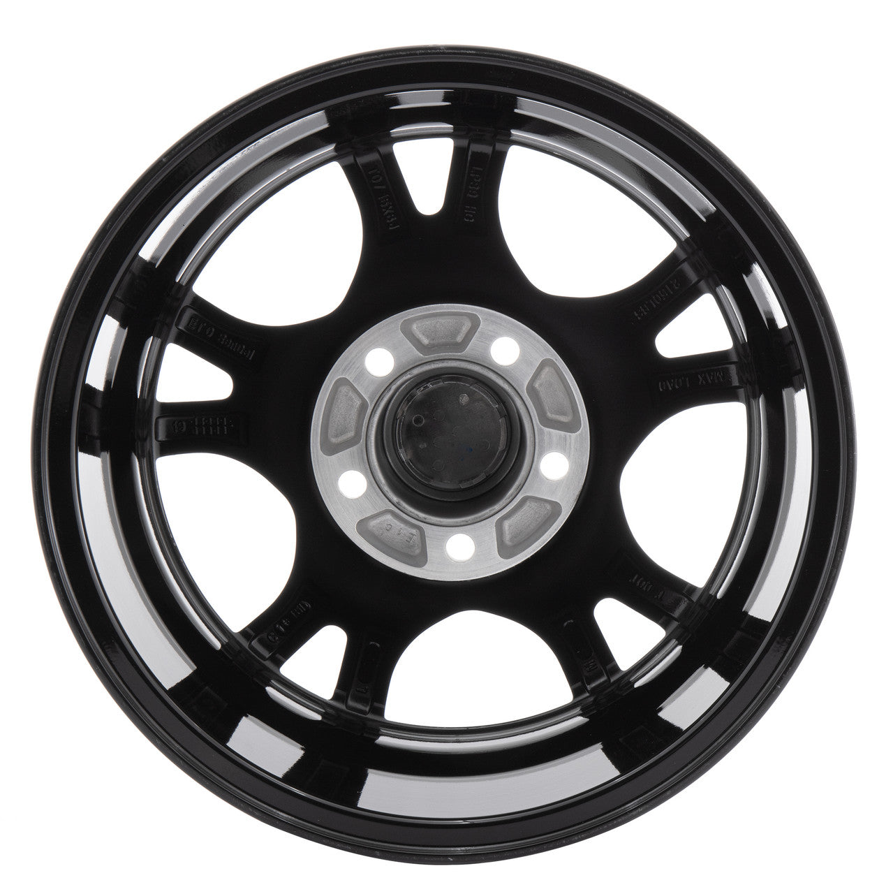 RV Aluminum Wheel T07 | Black Machine Finish for Trailers