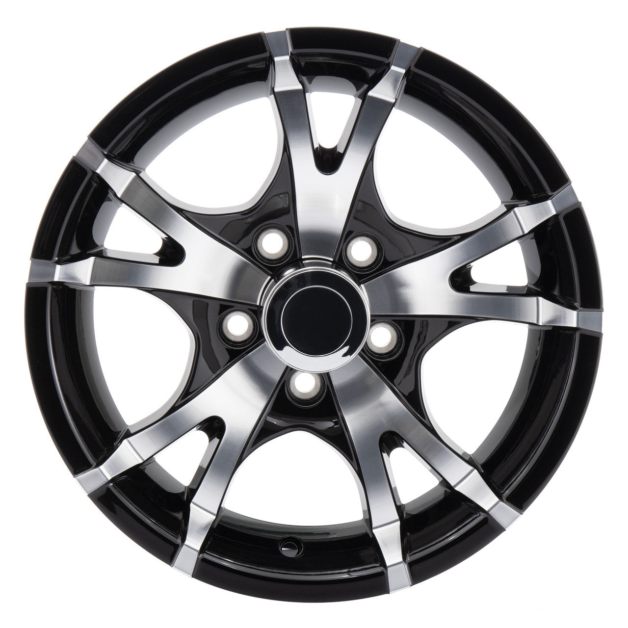 RV Aluminum Wheel T07 | Black Machine Finish for Trailers