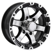 RV Aluminum Wheel T08 | Black Machine Finish for Trailers