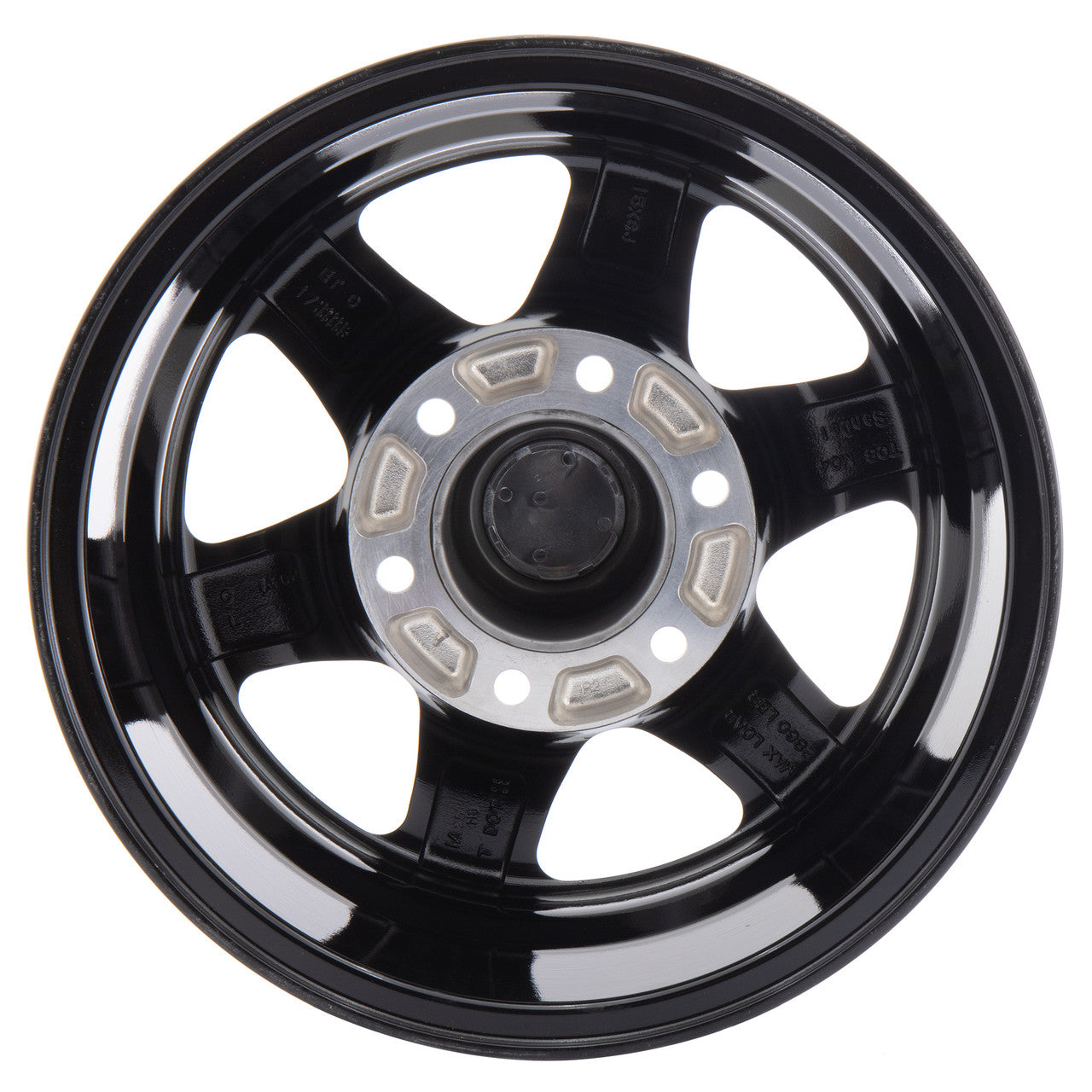 RV Aluminum Wheel T08 | Black Machine Finish for Trailers