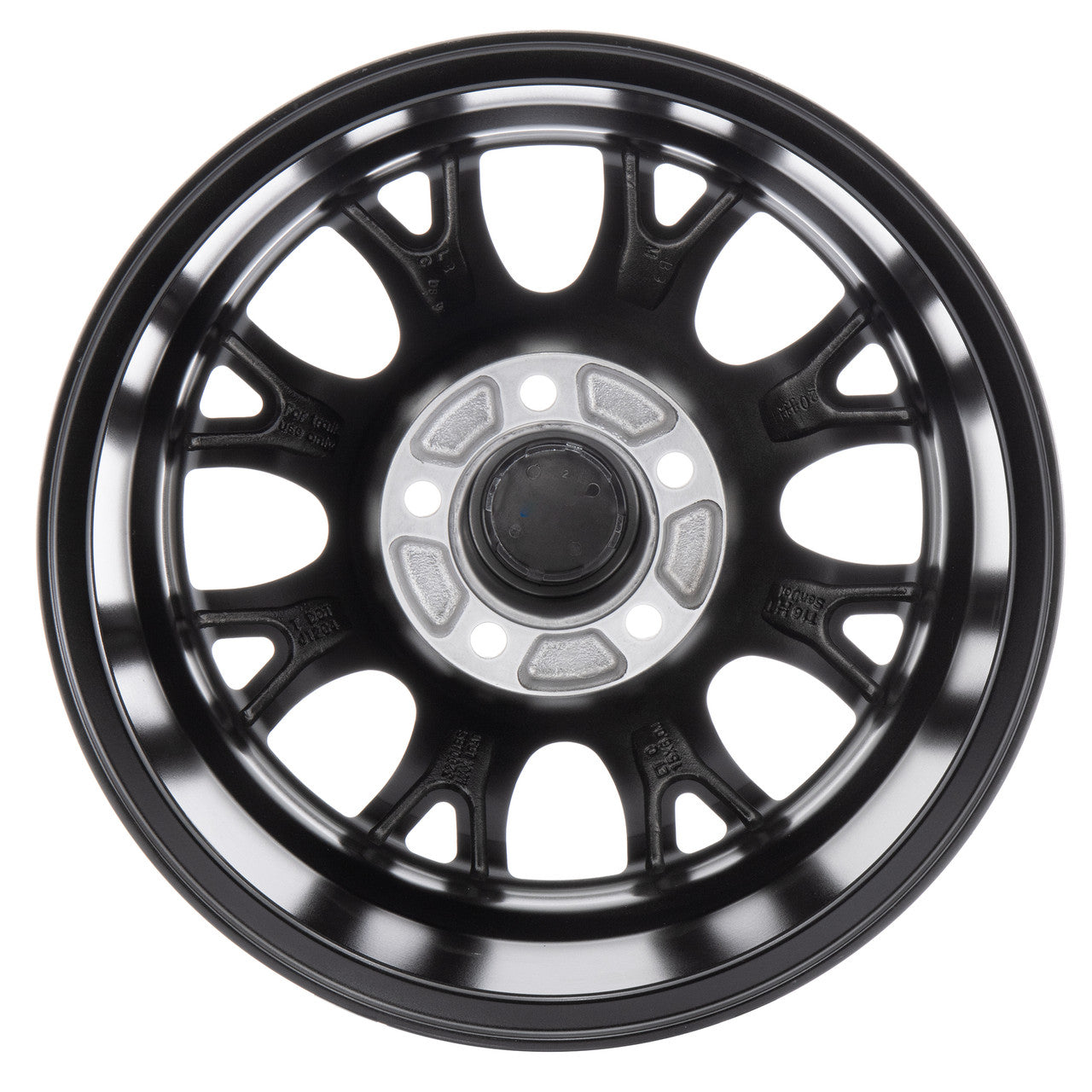 RV Aluminum Wheel T16 | Black Machine Finish for Trailers