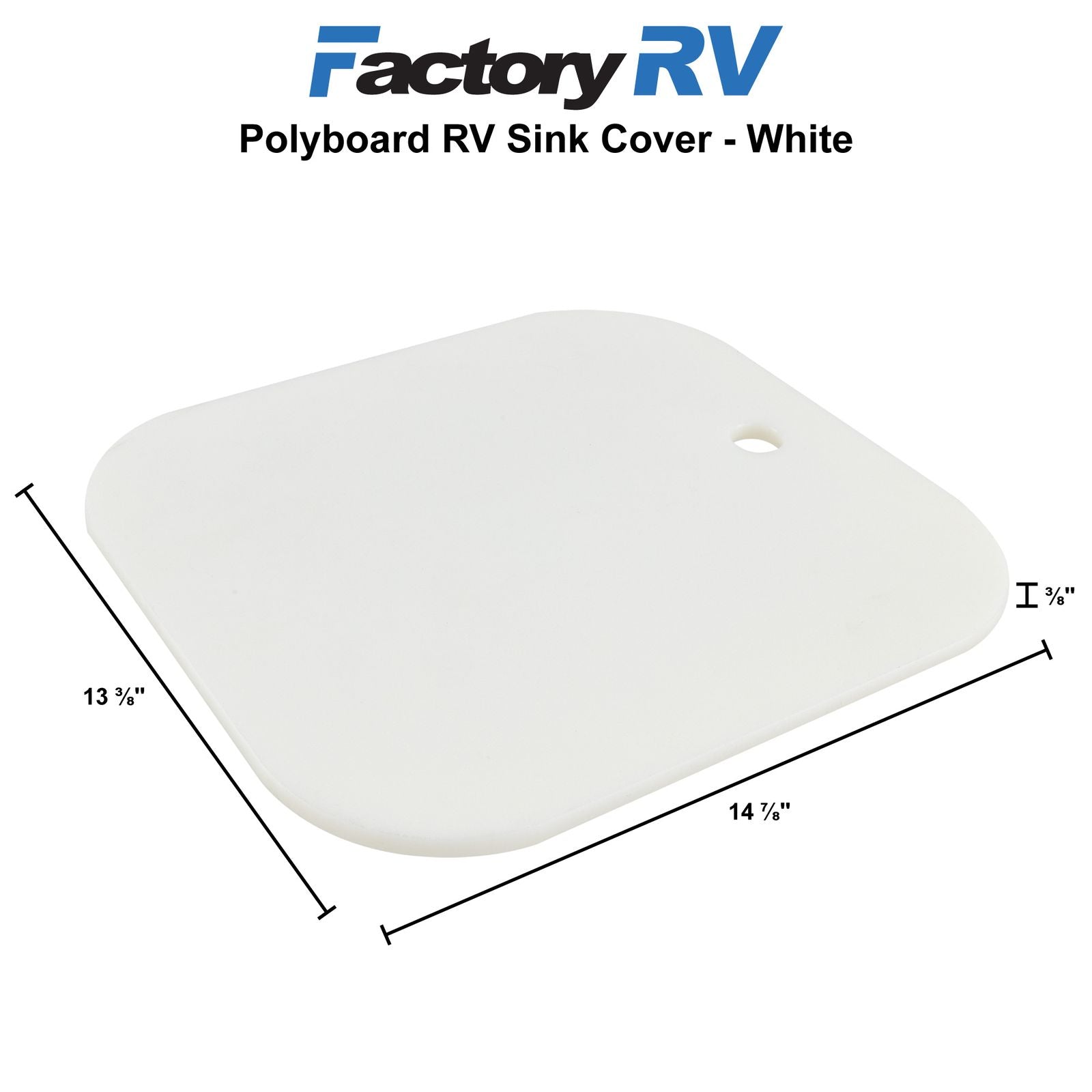 RV Sink Cover | Polyboard | White