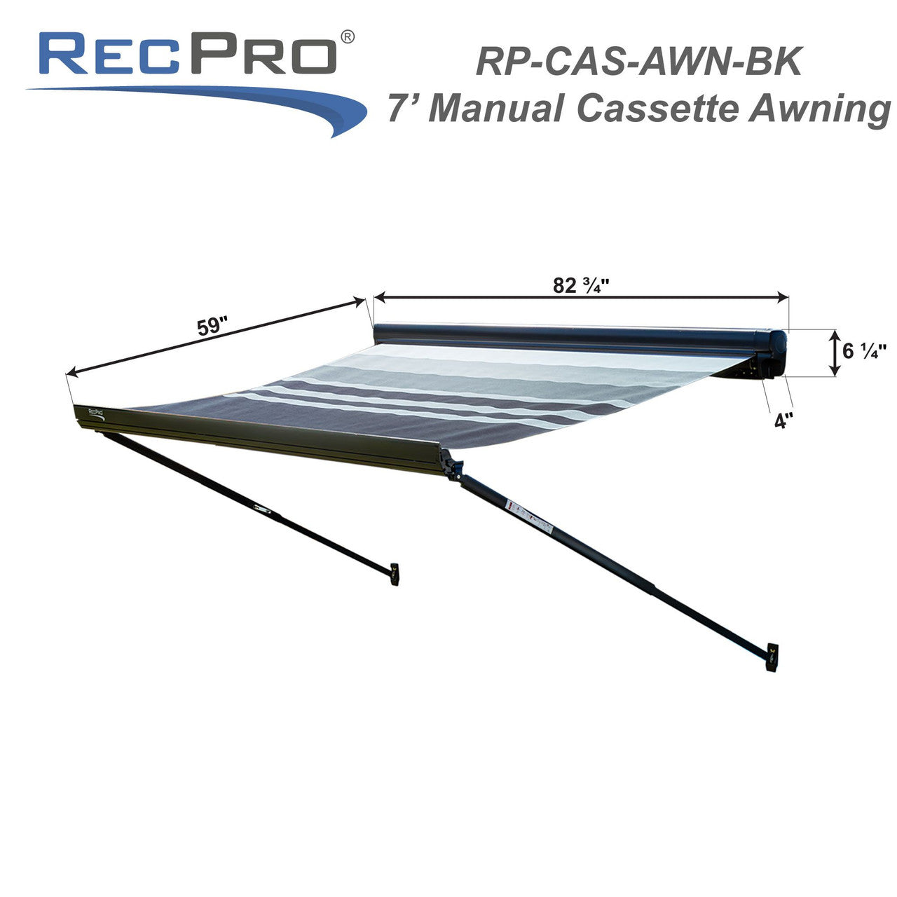 RecPro RV Awning 7' | Cassette Retractable