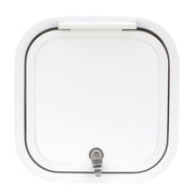 RV Compartment Door | Round | White | 13" X 13"