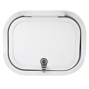 RV Compartment Door | Round | White | 12" X 9"