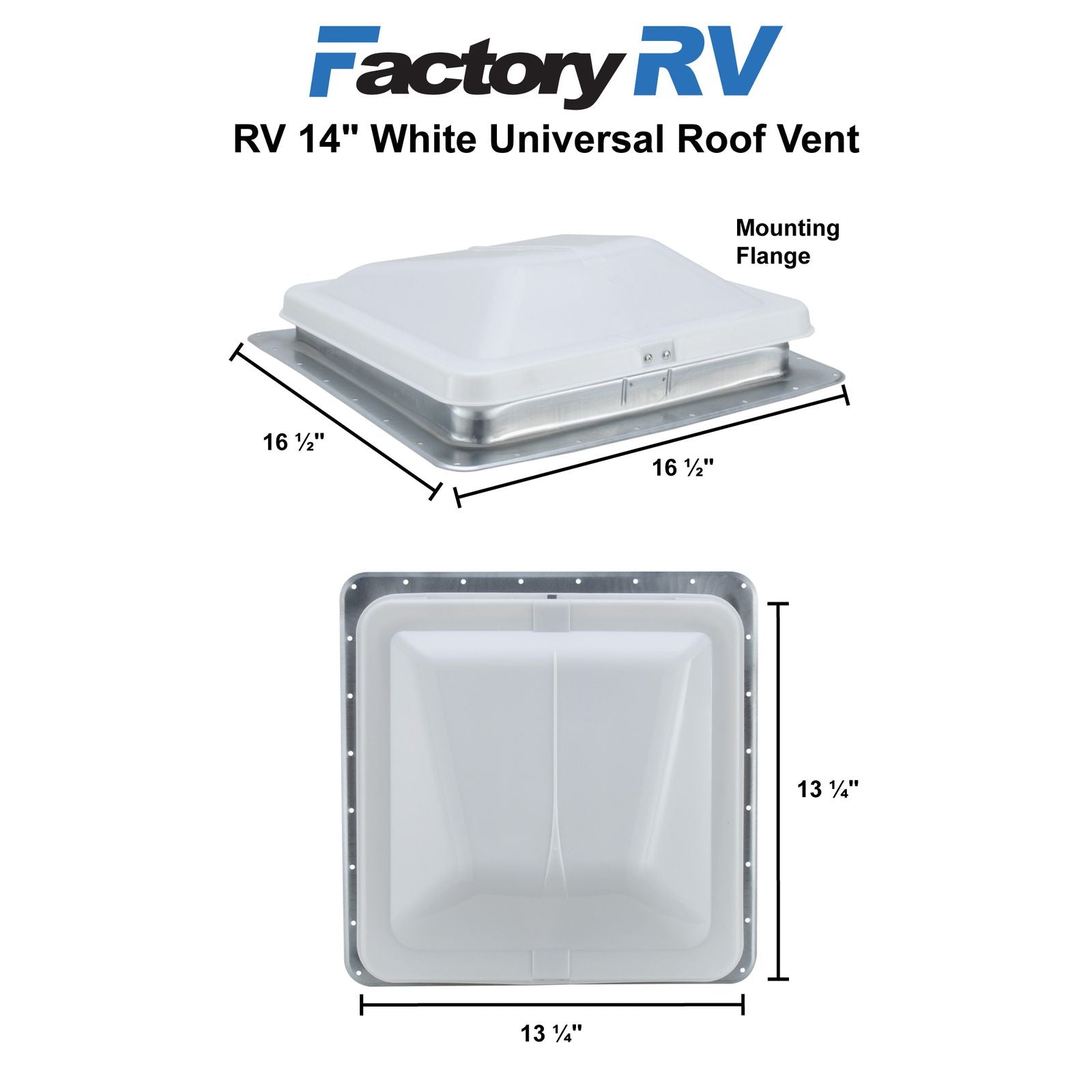 RV Roof Vent 14" | Hengβs White Cargo Fits Elixir & Ventline