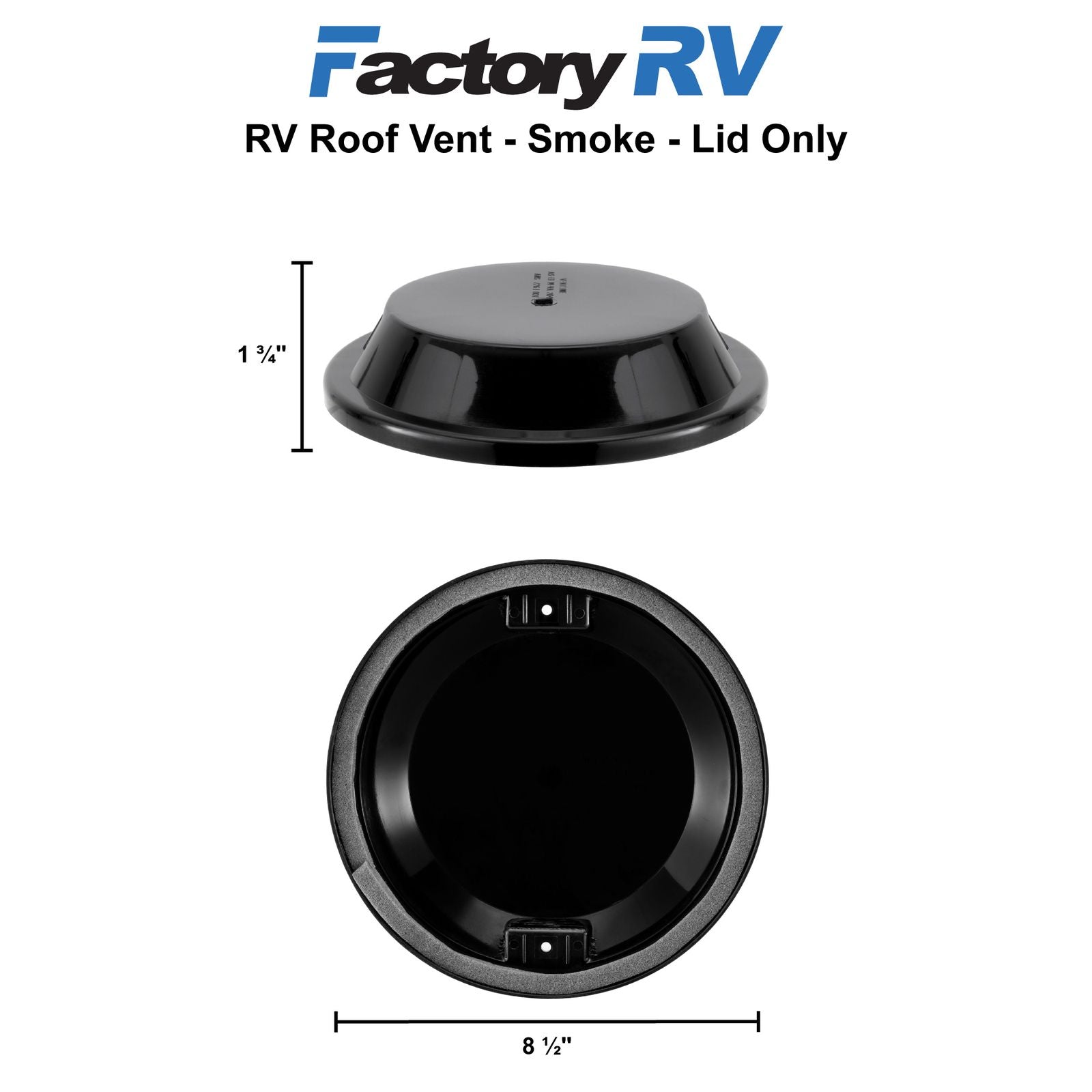 Ventline Vent Cover for RV Roof | Smoke | Lid Only