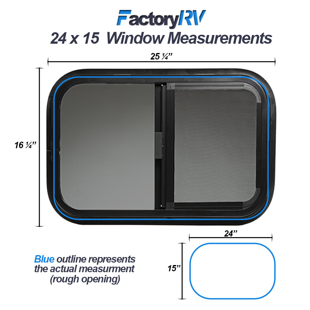 RV Window | Horizontal Teardrop | 24" x 15" x 1  ½"