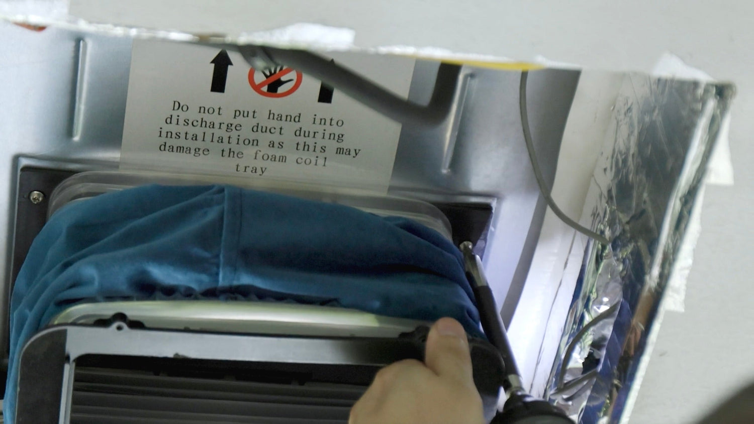 Attaching air duct to RV air conditioner base