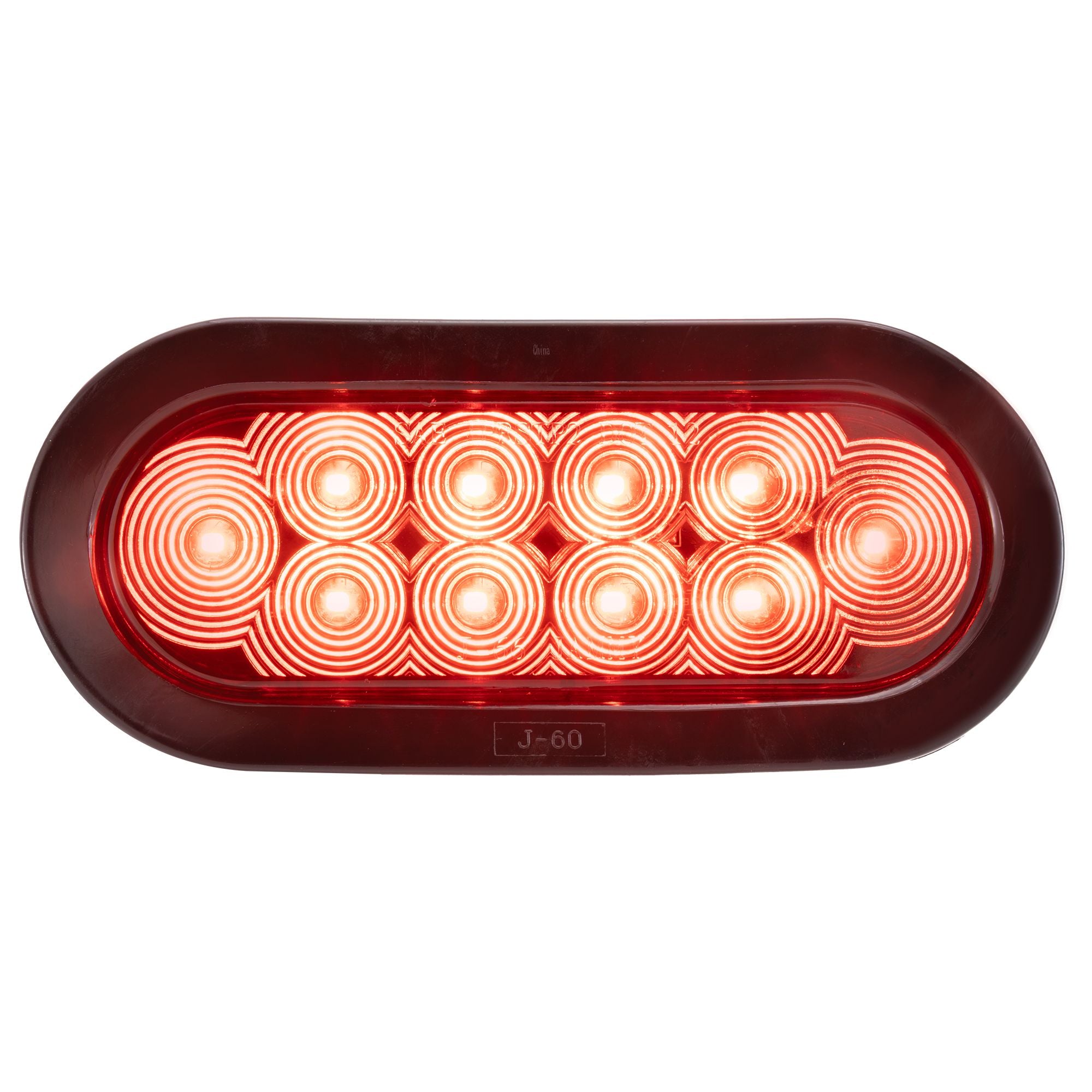 6" Red Oval LED Trailer Tail Light | Includes Grommet & Wire