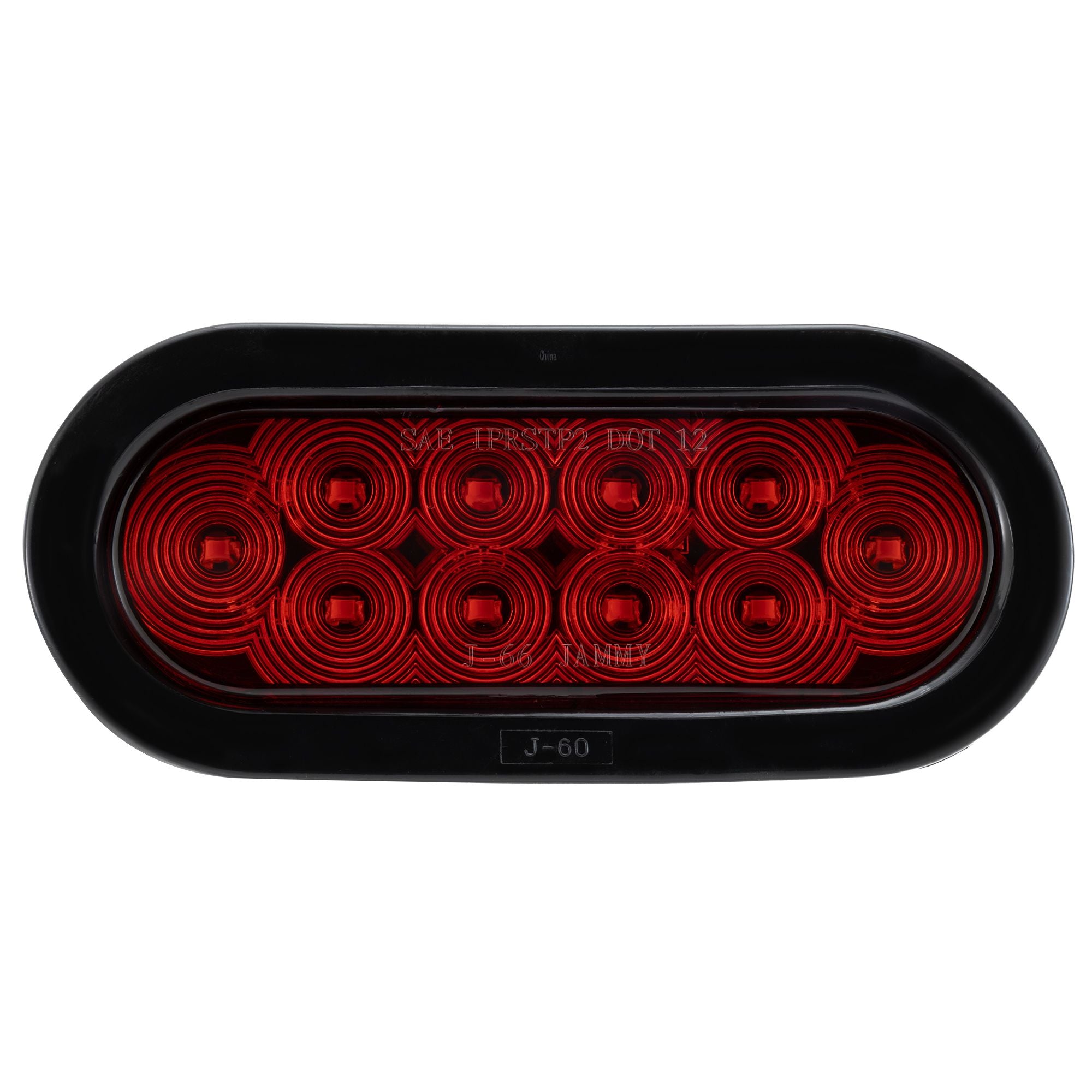 6" Red Oval LED Trailer Tail Light | Includes Grommet & Wire