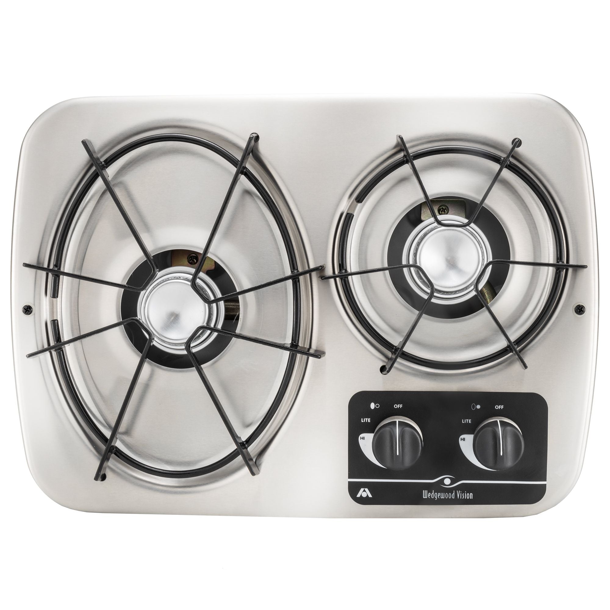 Atwood RV 2-Burner Gas Drop-In Cooktop | Stainless Steel