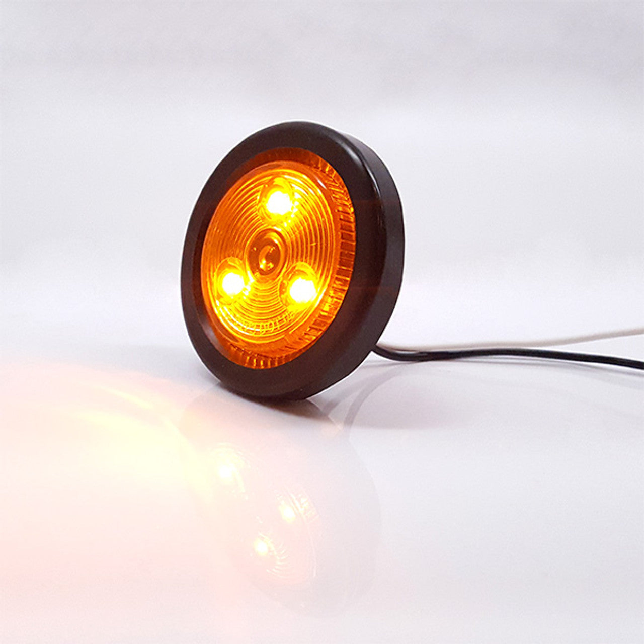 Clearance Marker Trailer Lights | 2" Amber/Amber Round | Exterior Identification Lights | Improves Visibility & Safety