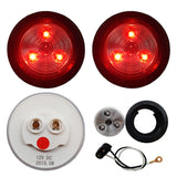 2" Clear/Red Clearance Markers | Round Exterior RV Identification Lights | Improves Visibility & Safety