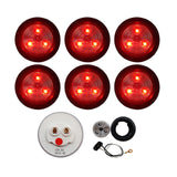 2" Clear/Red Clearance Markers | Round Exterior RV Identification Lights | Improves Visibility & Safety