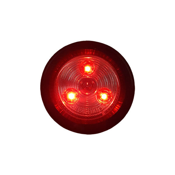 2" Clear/Red Clearance Markers | Round Exterior RV Identification Lights | Improves Visibility & Safety