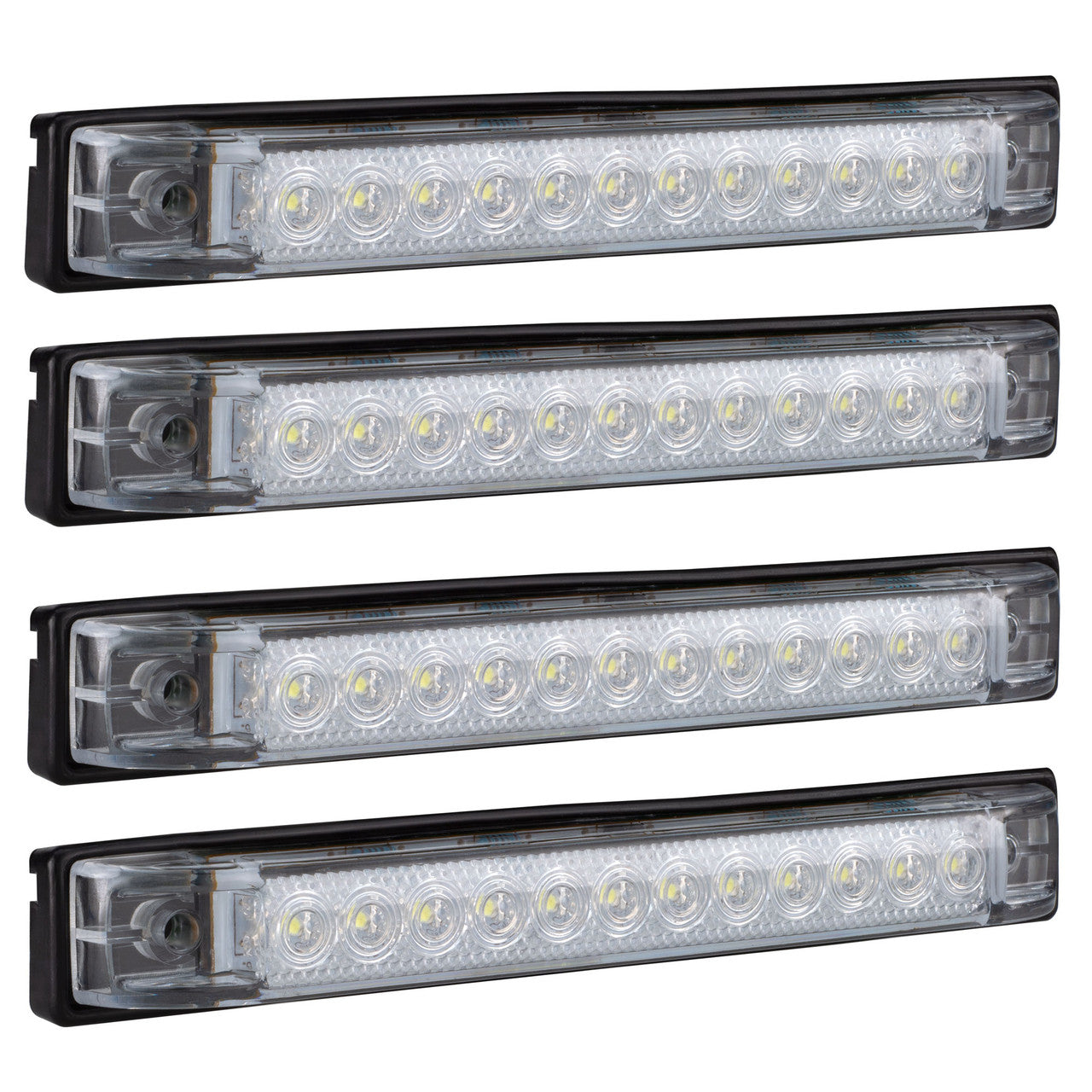 Trailer Utility Strip Lights| LED 6" | Clear Lens | Slim Line| Marker or Brake Light for Exterior Safety