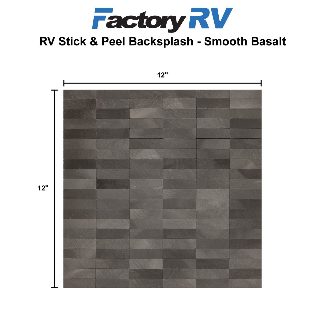 RV Peel & Stick Backsplash | Smooth Basalt 12"x12" Tile