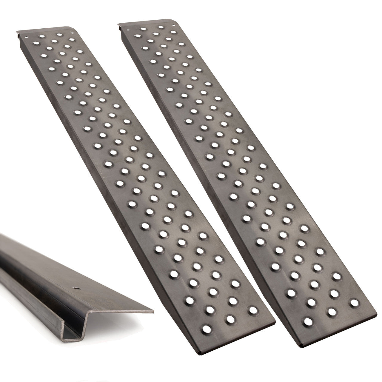 Trailer Ramps | 10ga Steel 72 x 12 w/ Mounting Brackets