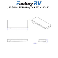 RV 40 Gallon Holding Tank 63" X 24" X 8" | Left Hand Side Drain H1064003