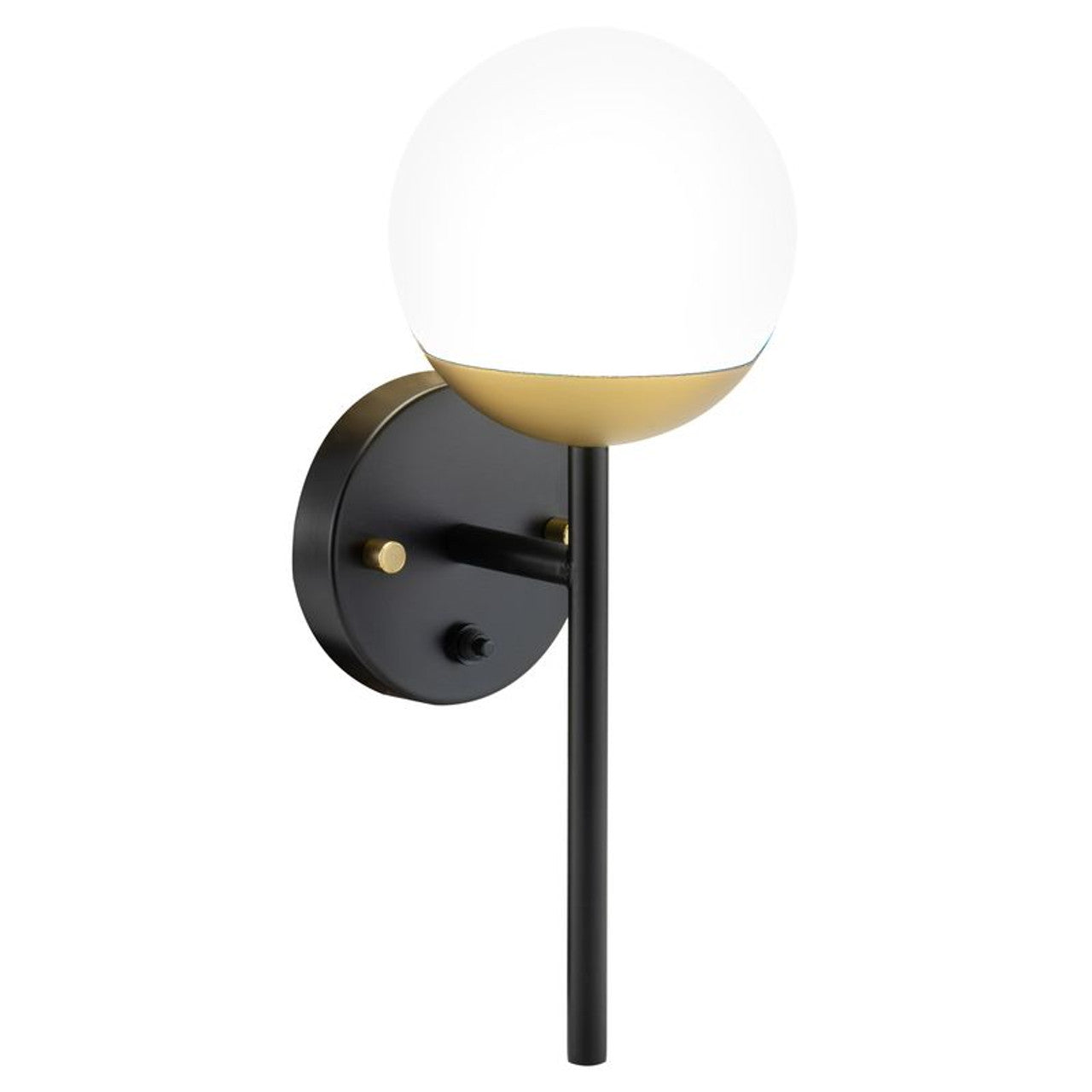 RV Sconce Wall Light | 12V LED | Interior Lighting | Matte Black and Gold Trim Finish