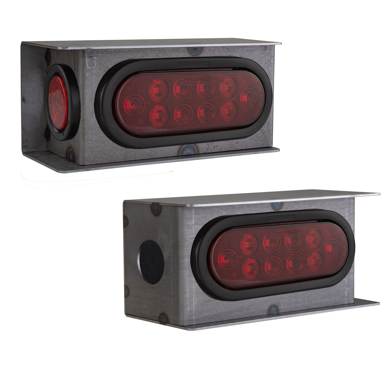Long Haul Trailer Housing Box | Set of Two | LED Marker & Oval Lights & Steel Housing Box | Durable Protection for Mounting Lights