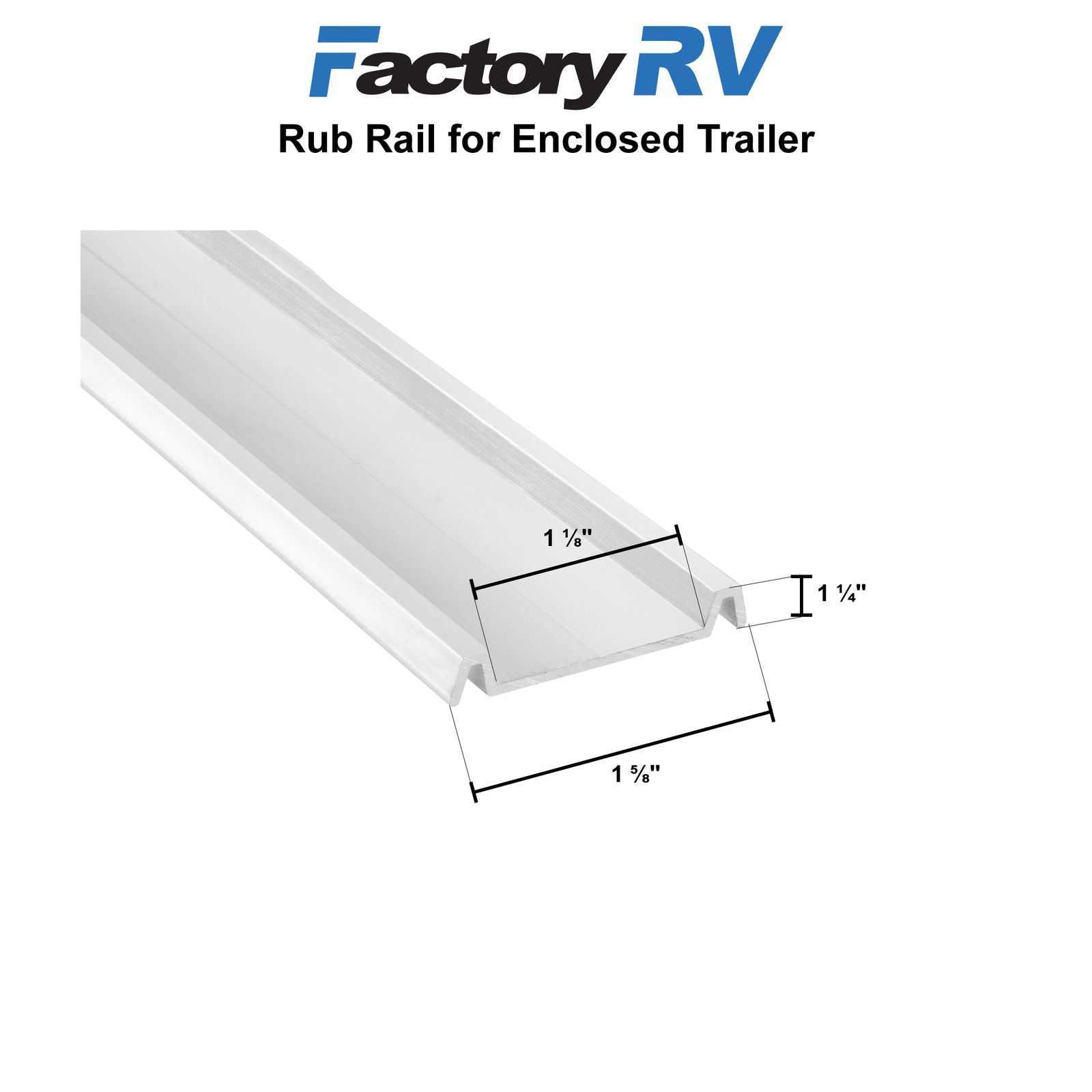 Rub Rail for Enclosed Trailer Trim | 92" | Aluminum
