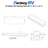 RV 23 Gallon Holding Tank 56" x 16 ¼" x 8 ½" | Elkhart Plastics EPI 3366