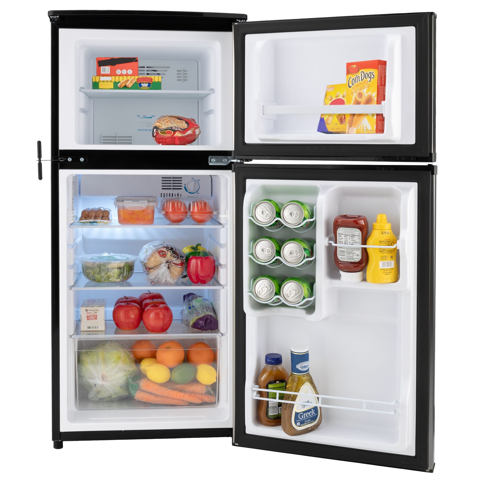 RecPro RV Refrigerator | 12 V | 4.4 Cubic Feet | Black