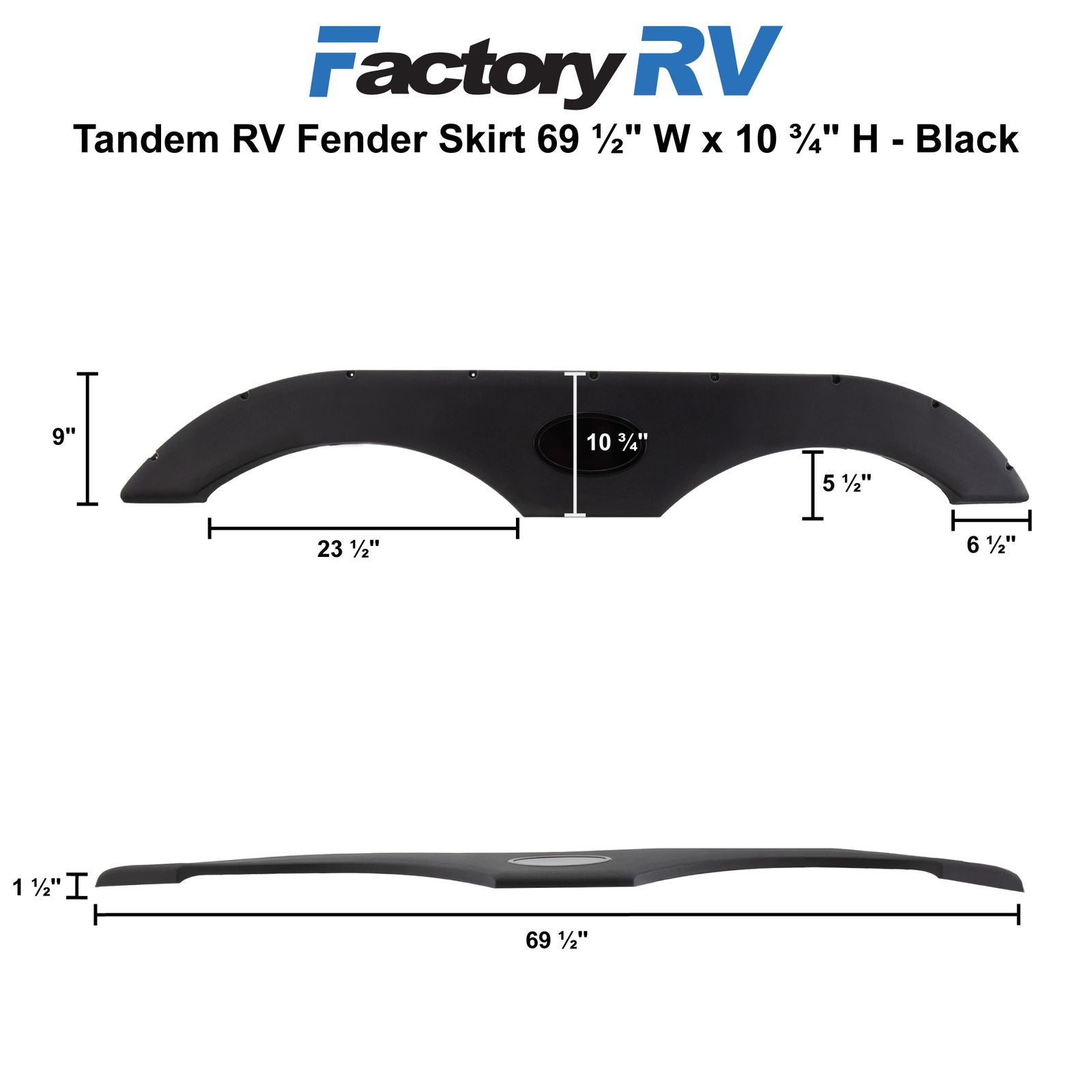 Tandem RV Fender Skirt | 69 ½" W x 10 ¾" H