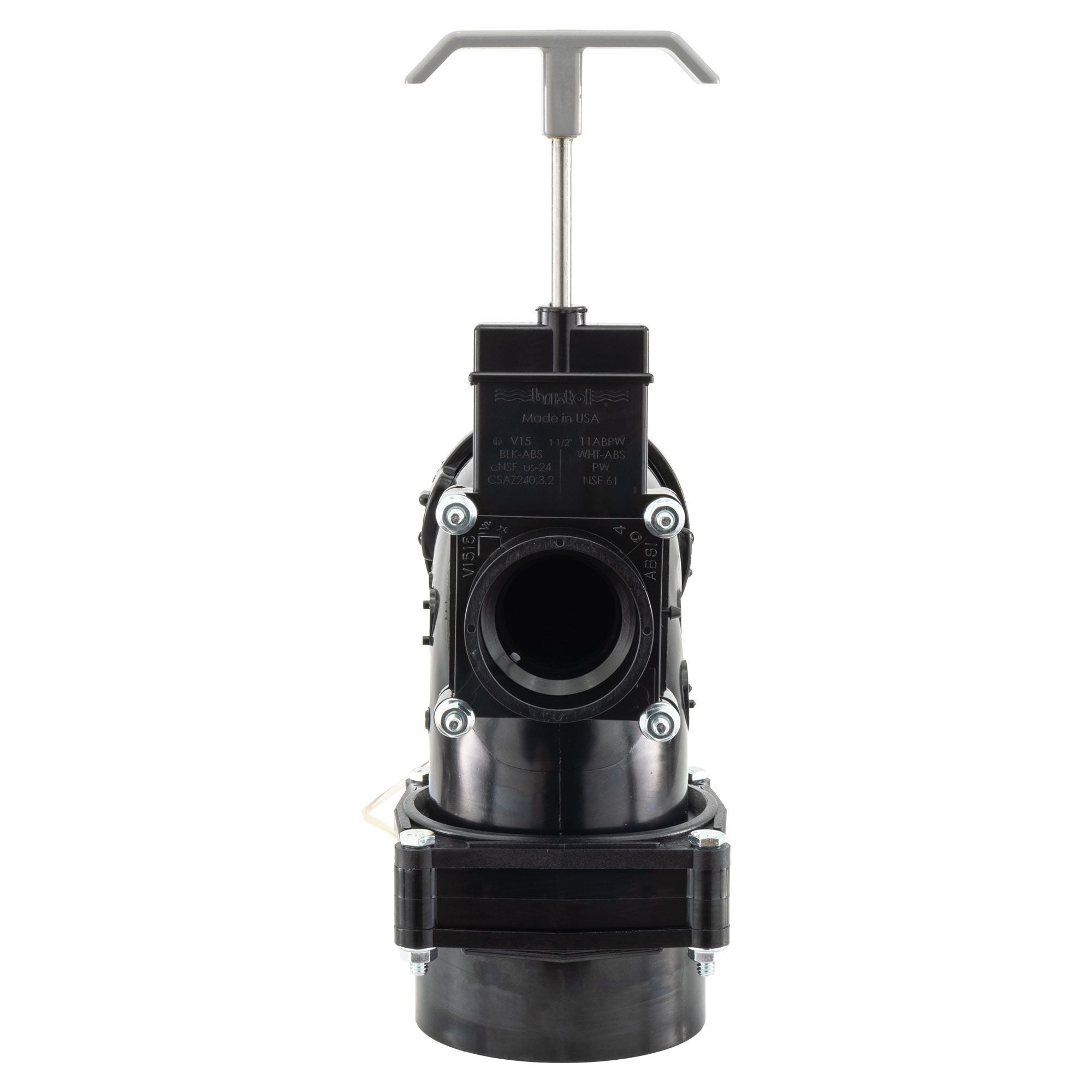 RV Waste Valve Dual Heel Elbow 3" Hub x 1 ½" Hub