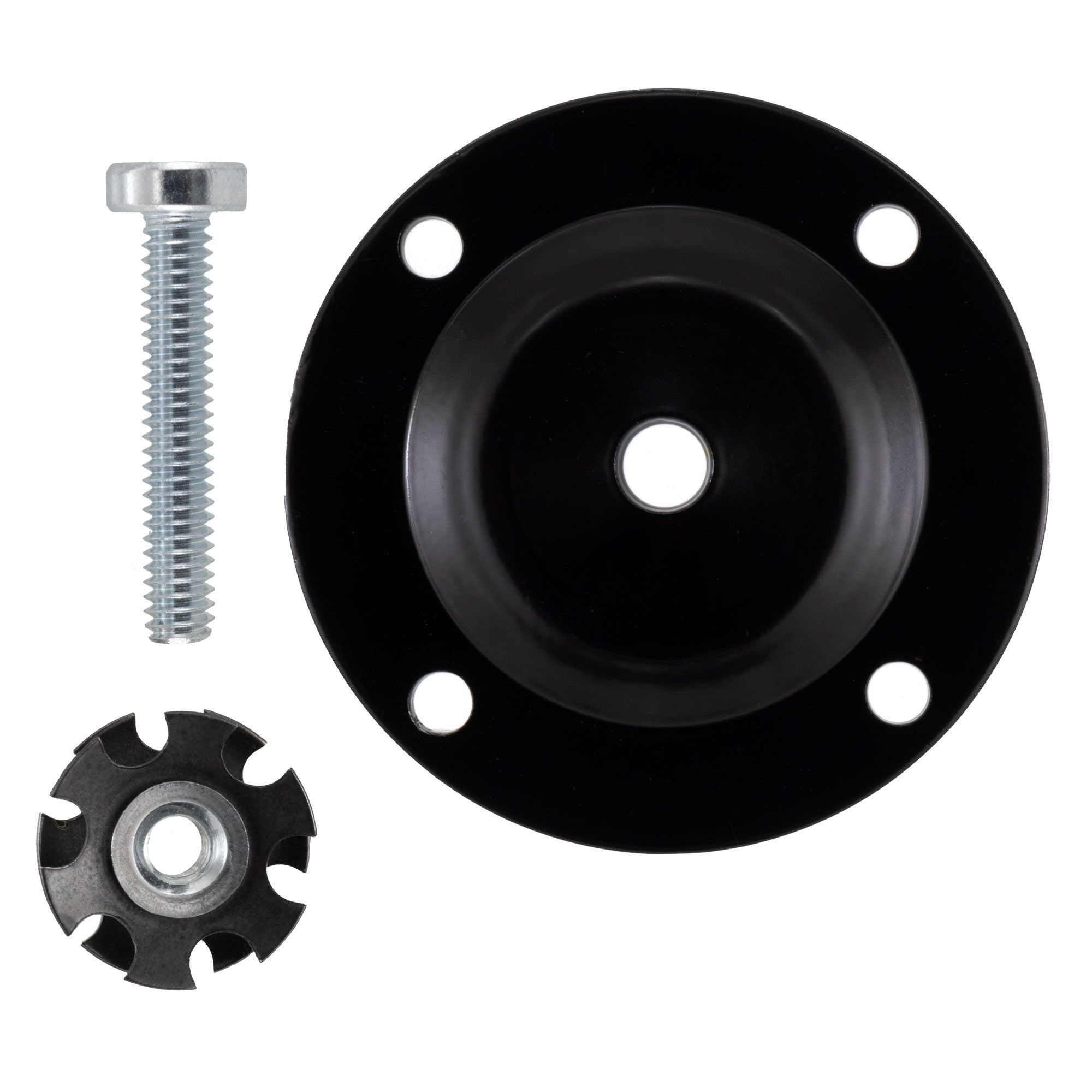 RV Ladder Round Black Pad with Bolt and Insert Nut