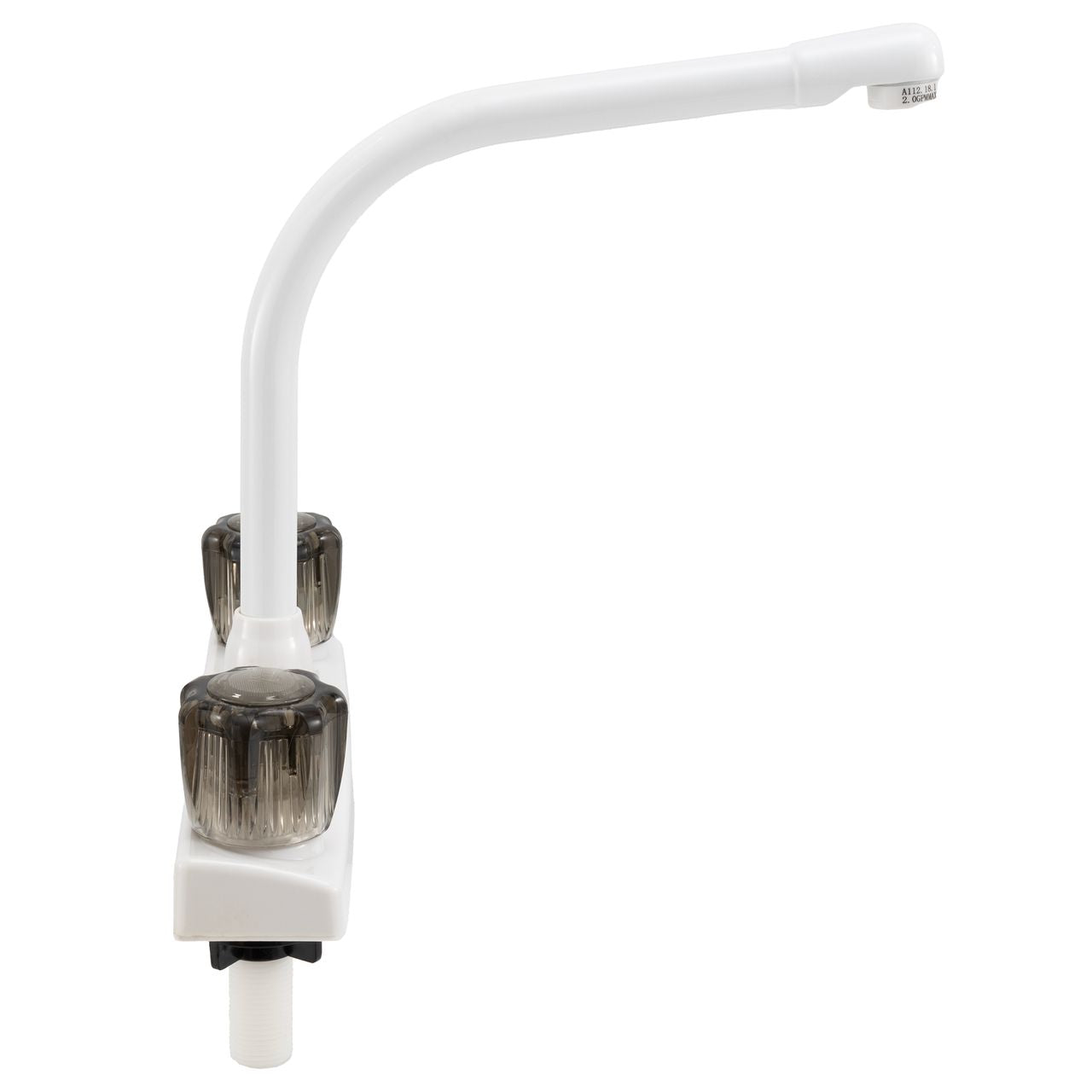 RV Kitchen High Rise Faucet | Smoked Acrylic Knobs