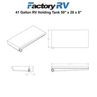 RV 41 Gallon Holding Tank 59" X 28" X 8" | Left Hand Side Drain H865005