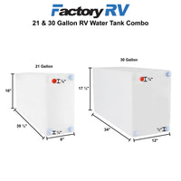 RV 21 & 30 Gallon Water Tank Combo | NSF Certified and BPA Free
