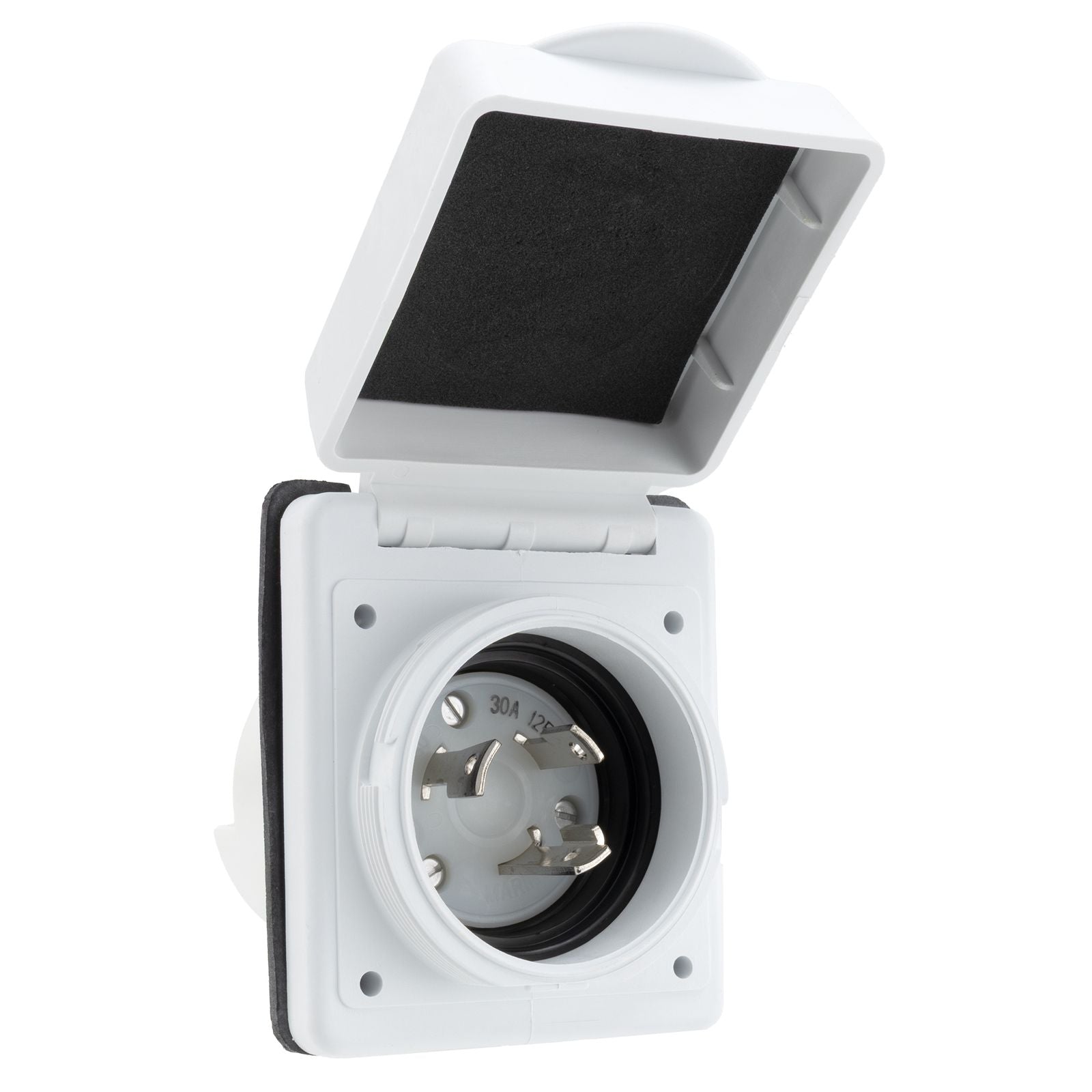 30 Amp RV Power Inlet Box | Easy Lock | 3 Prong Generator Plug