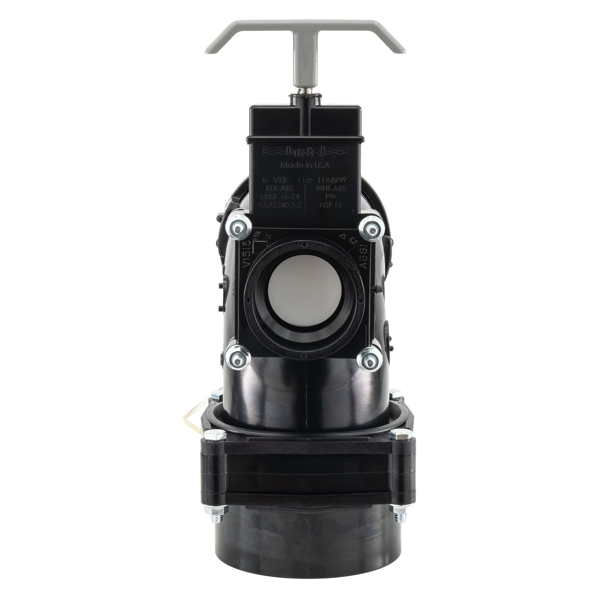 RV Waste Valve Dual Heel Elbow 3" Hub x 1 ½" Hub
