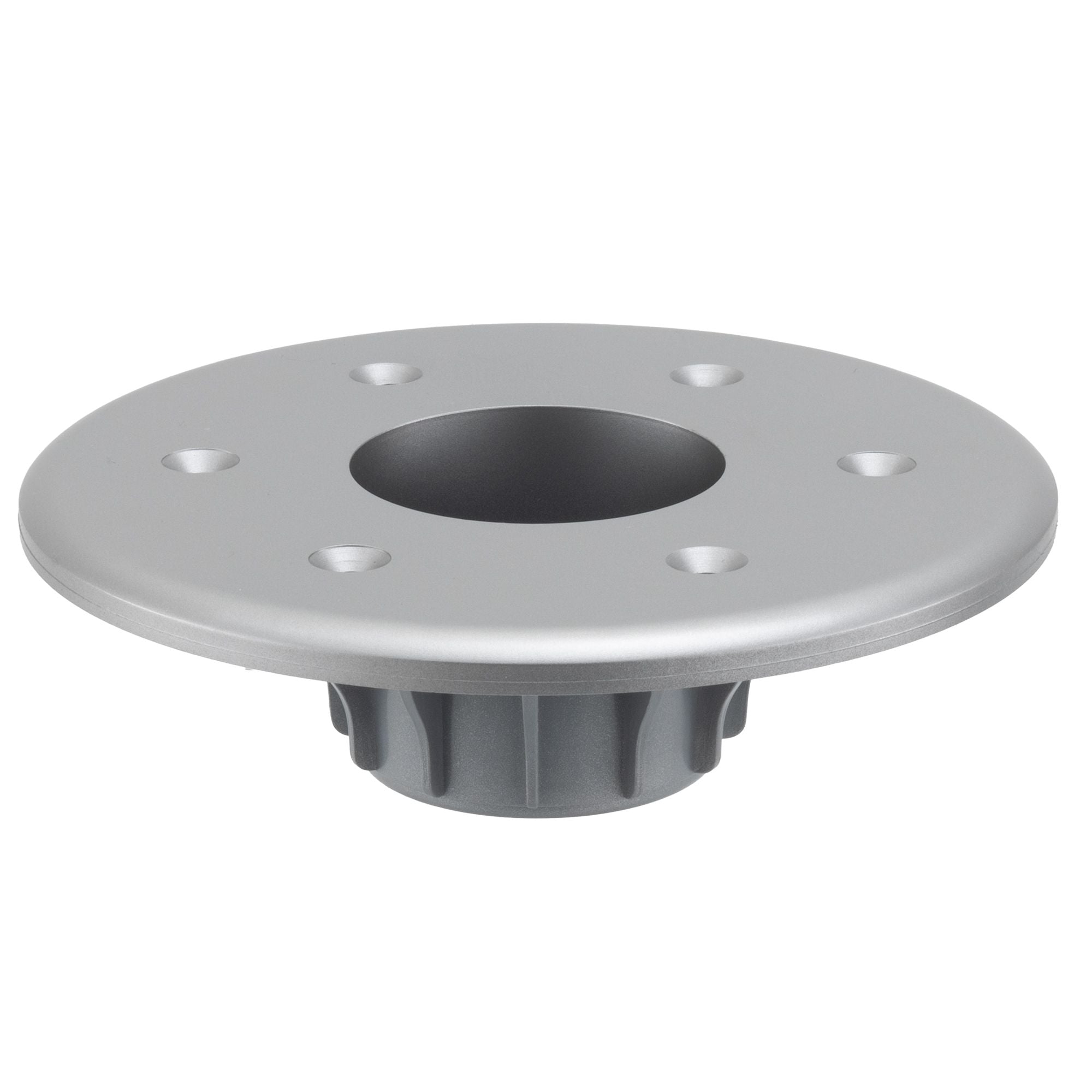 RV Table Pedestal Base Flush Mount | Plastic | Black and Chrome