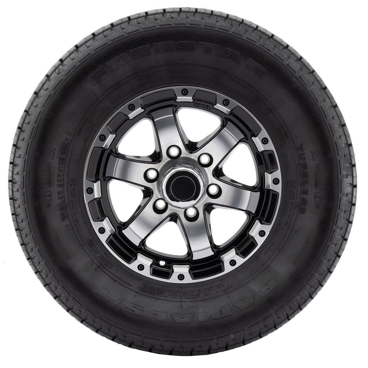 RV Tire and Wheel Package | T08 Black Machine
