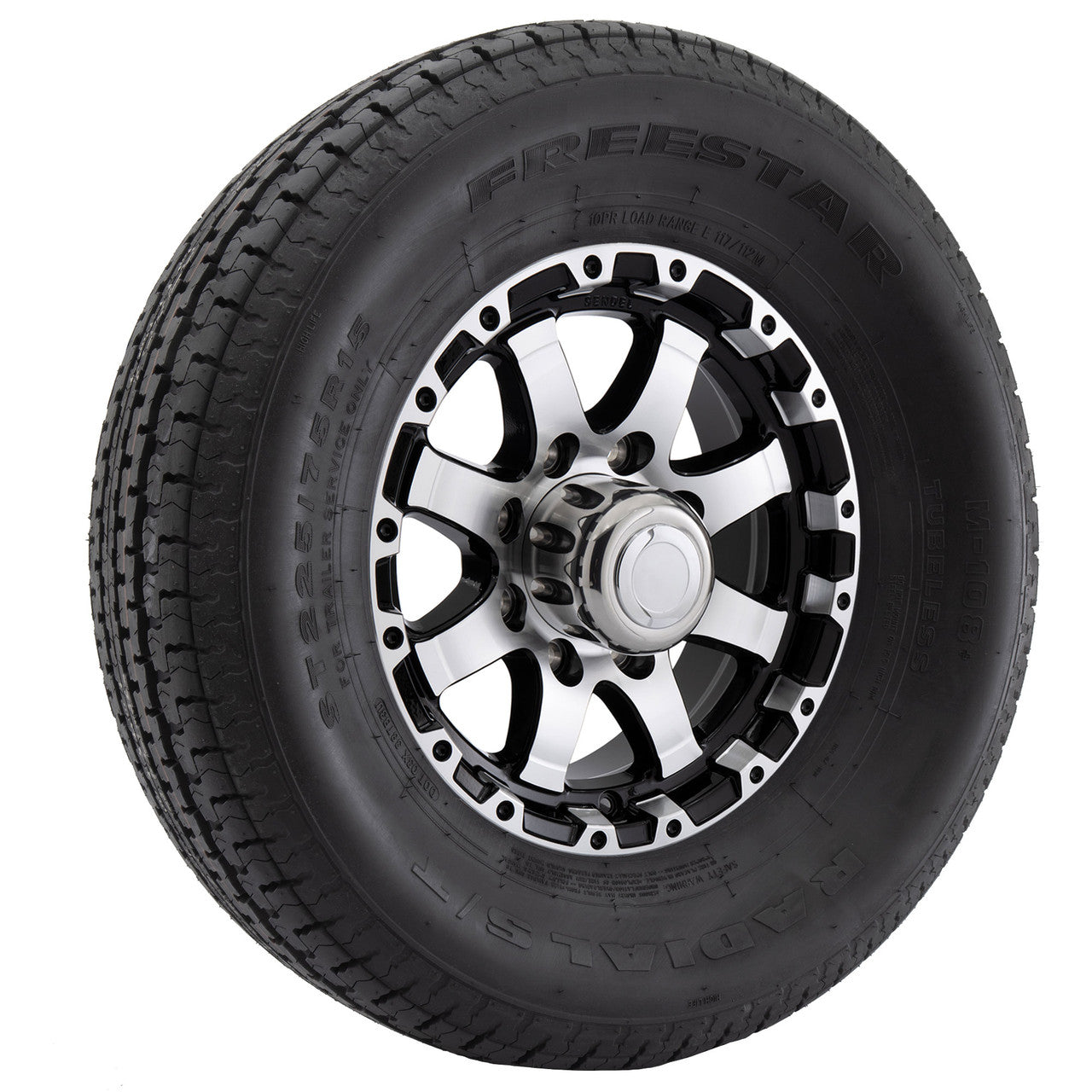 RV Tire and Wheel Package | T08 Black Machine