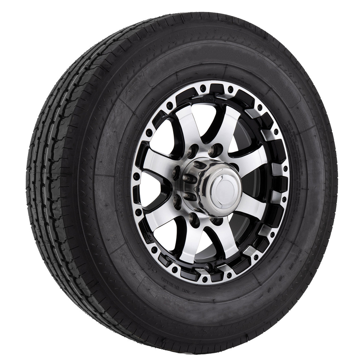 RV Tire and Wheel Package | T08 Black Machine