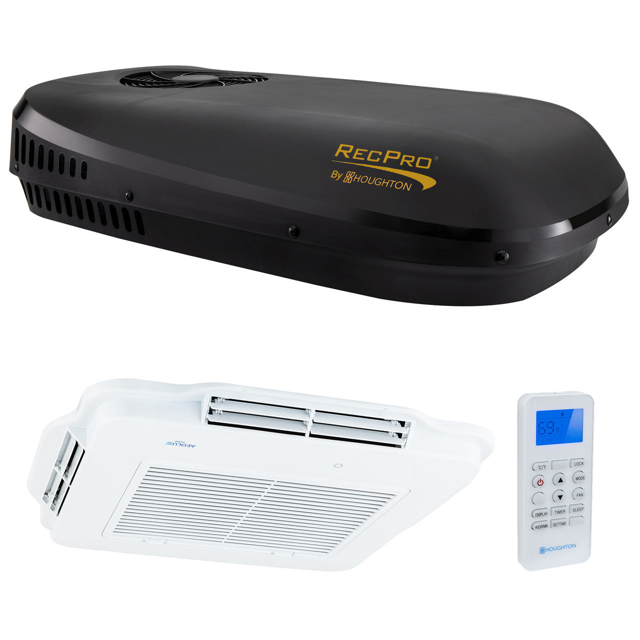 RecPro RV 48V 13.5K Air Conditioner with Heat Pump | Non-Ducted | Low Profile | Remote