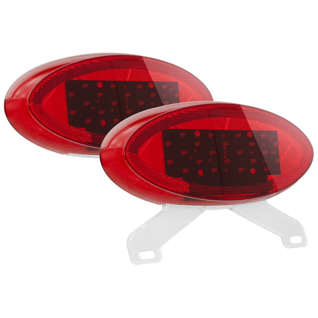 RV Tail Lights | 9" Red LEDs Oval | Optional License Plate Bracket | Exterior Lighting for Safety