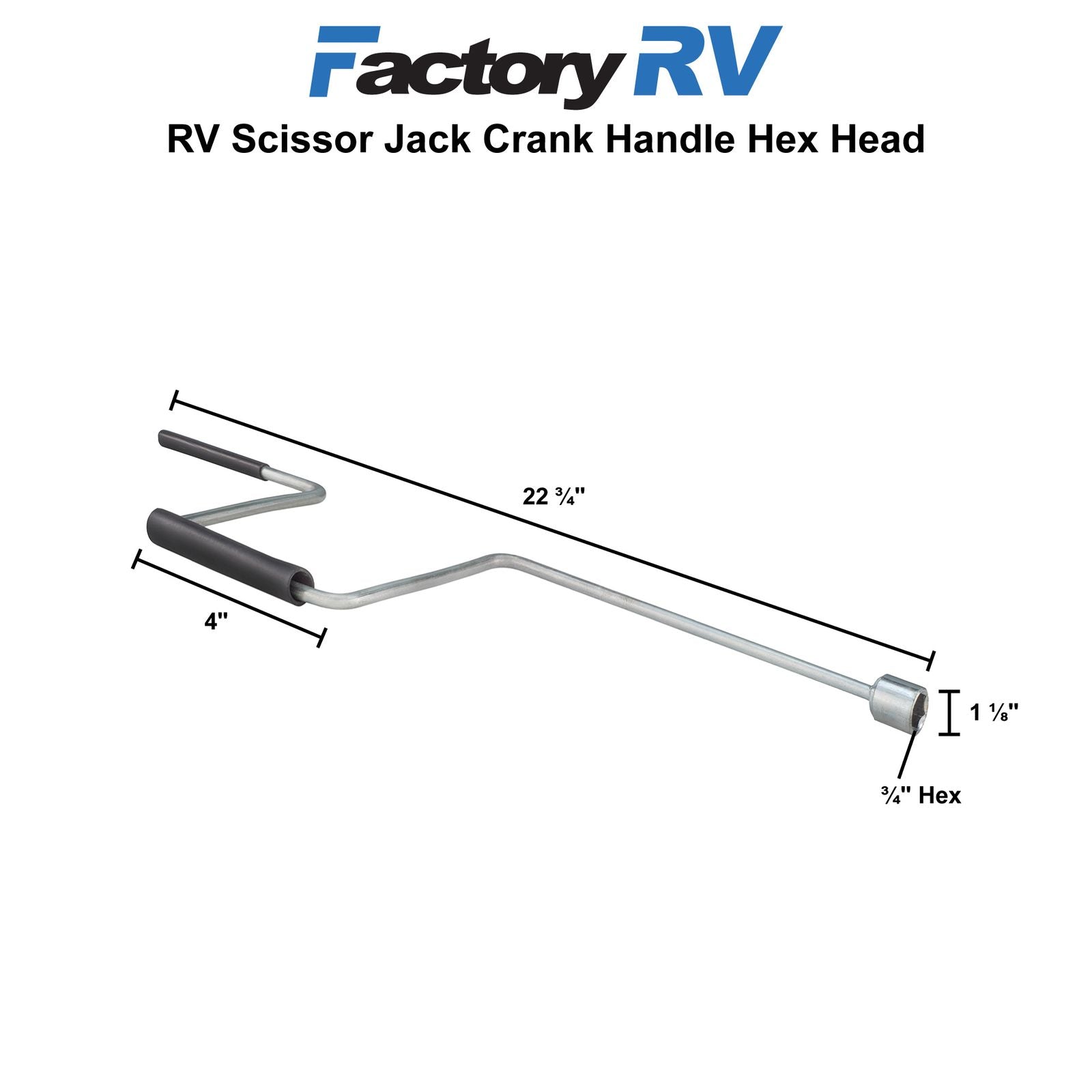 RV Crank Handle for Scissor Jacks | Hex Head