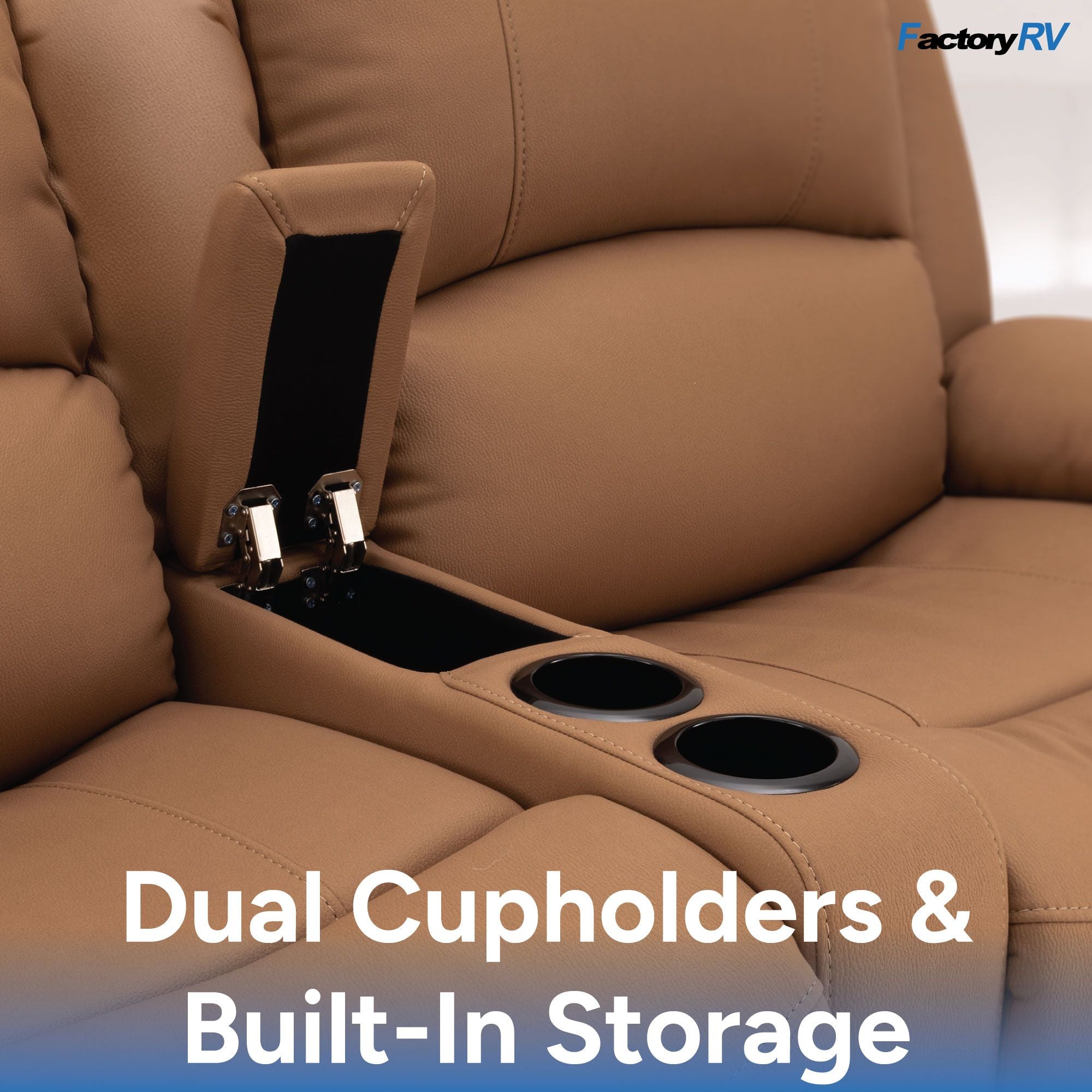 RV Sofa 6" Center Console with Cupholders and Storage